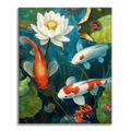 Zestaw Koi in the Pond - Malowanie po numerach - Cheerful Painting