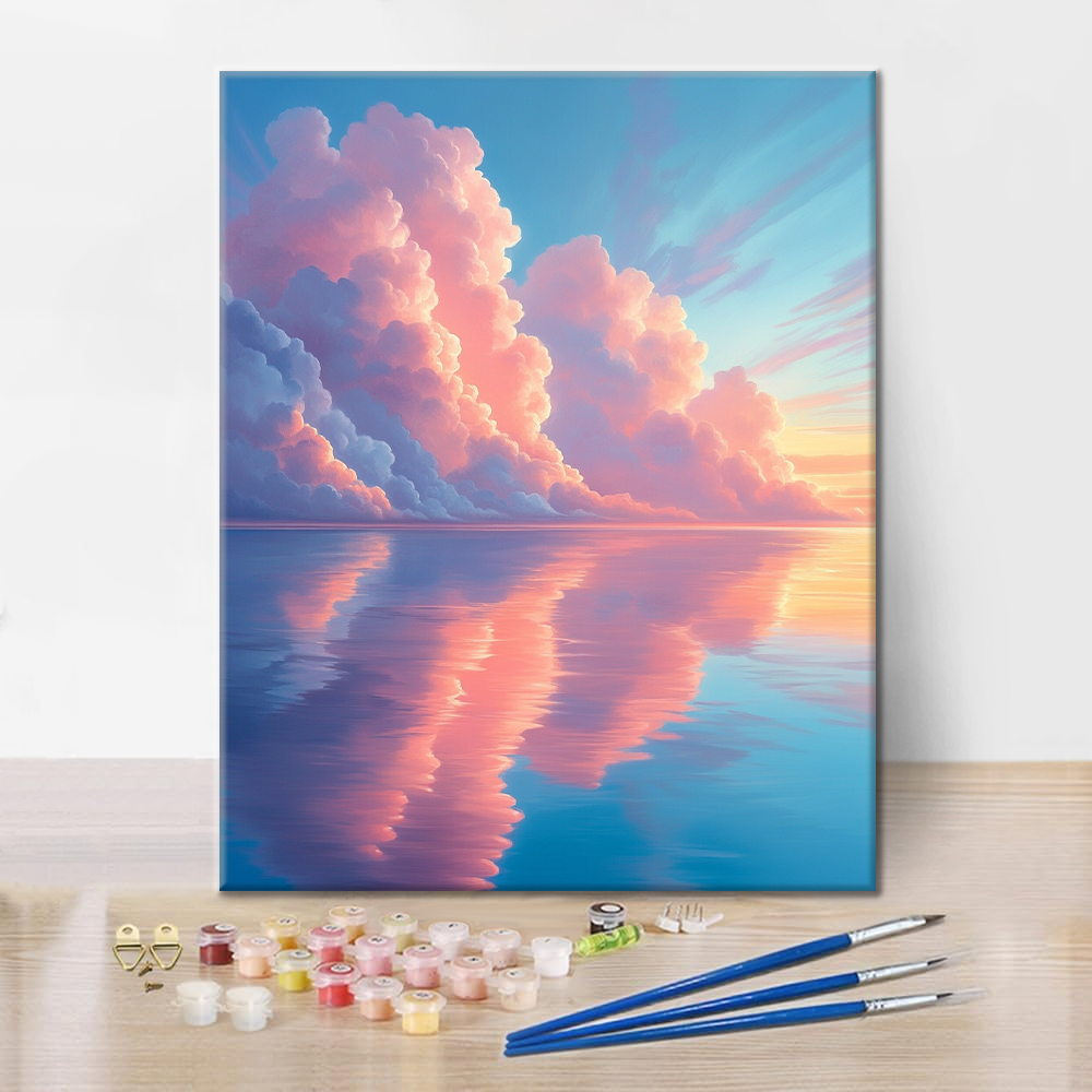 Dreamy Clouds in the Mirror - Malowanie po numerach