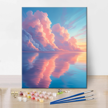 Dreamy Clouds in the Mirror - Malowanie po numerach