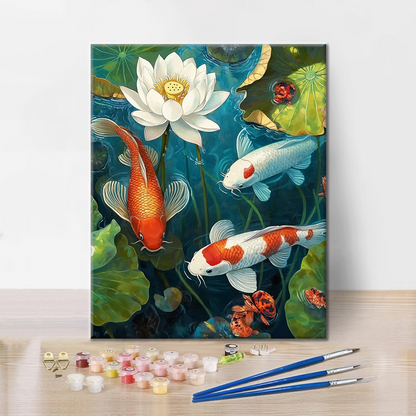 Koi in the Pond - Malowanie po numerach