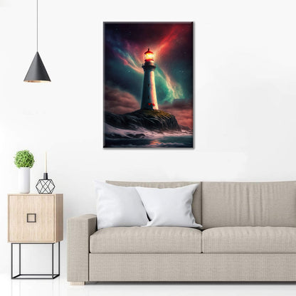 Zorza polarna w latarni morskiej - Malowanie po numerach