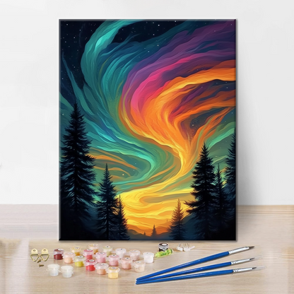 Kolorowa galaktyka wirowa - Malowanie po numerach