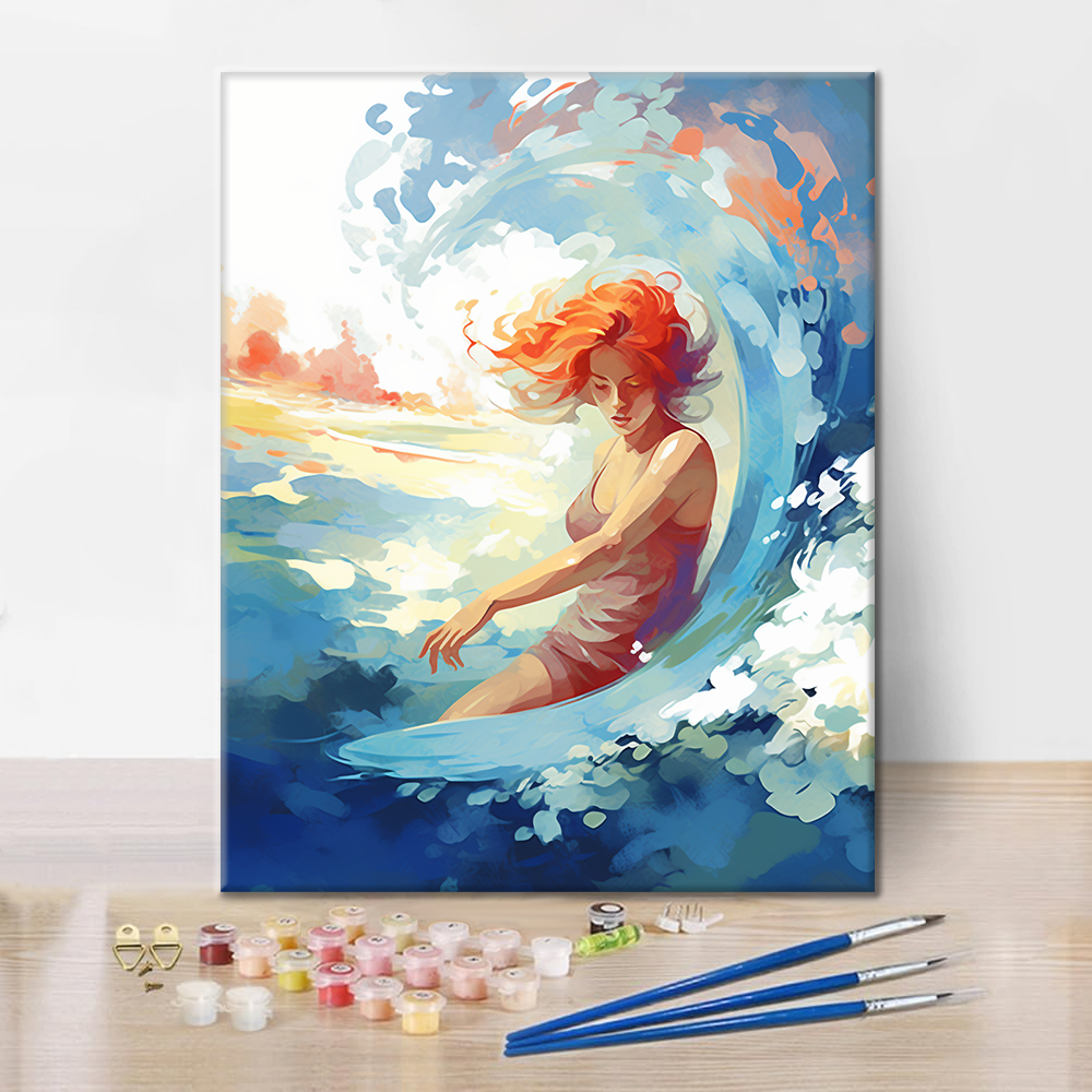 Fala i kobieta - Malowanie po numerach