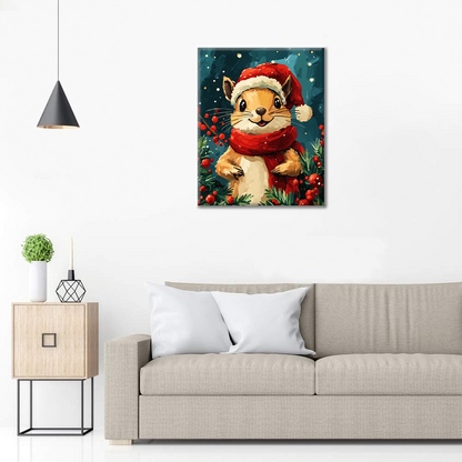 Wiewiórka świąteczna — malowanie według numerów