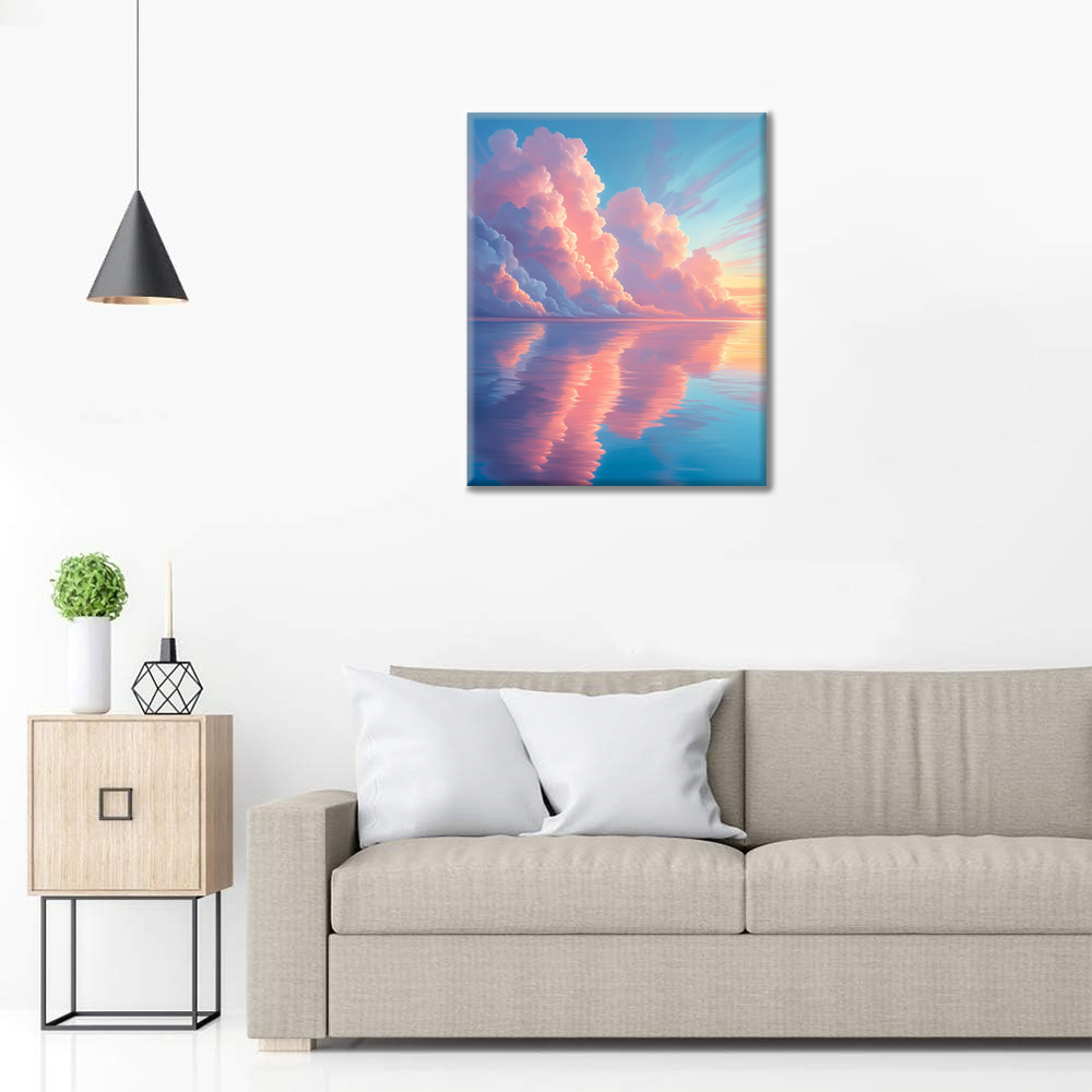 Dreamy Clouds in the Mirror - Malowanie po numerach