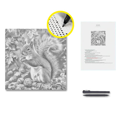 Squirrel In Autumn Leaves - Malowanie kropkami