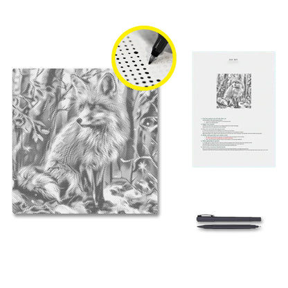 Fox In A Snowy Forest - Malowanie kropkami