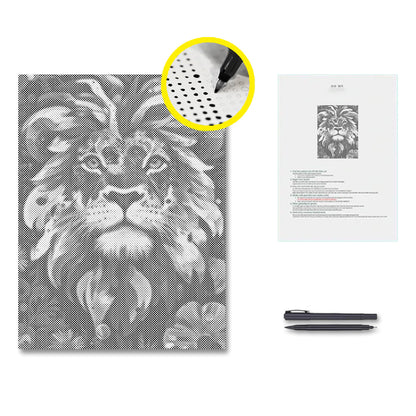 Lion with a Brave Heart - Malowanie kropkami