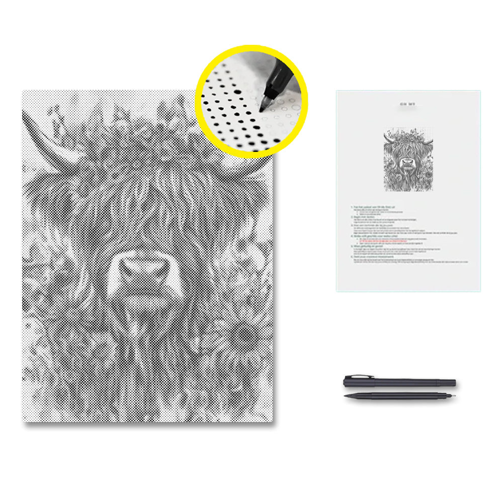 Highland Cattle - Malowanie kropkami
