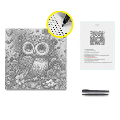 Soft and Cute Baby Owl - Malowanie kropkami