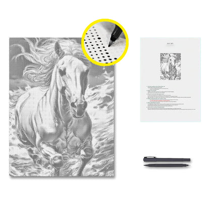 Majestic Running Horse - Malowanie kropkami