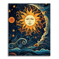 Zestaw Słońce i Księżyc tańczą razem - Malowanie po numerach - Cheerful Painting
