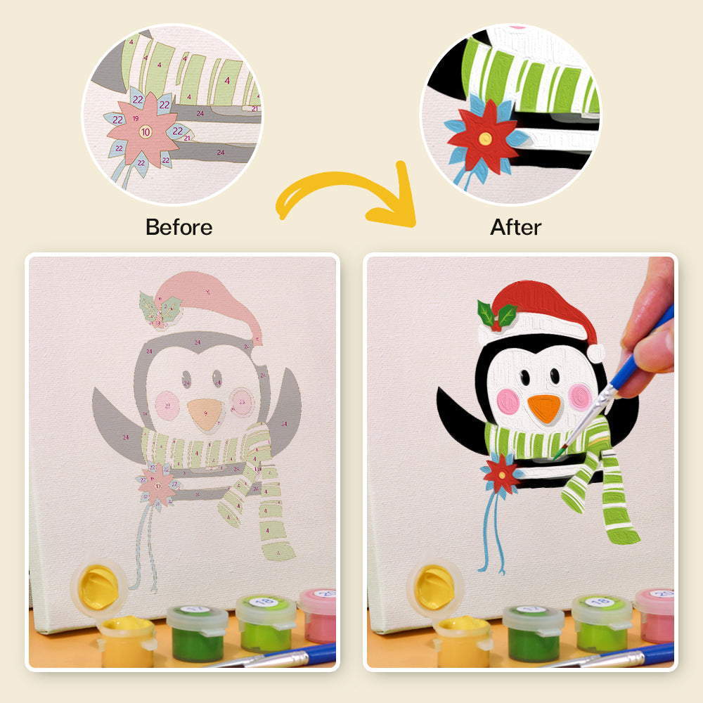 Zwierzęta świąteczne - Malowanie po numerach