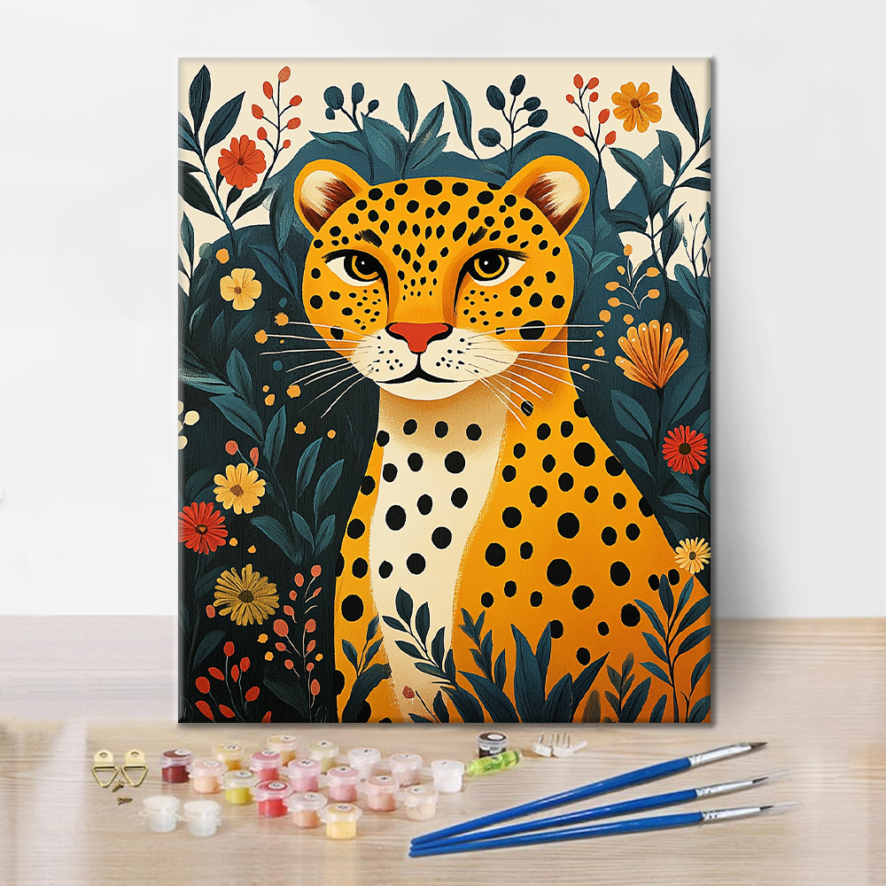 Leopard z Dżungli - Malowanie po Numerkach