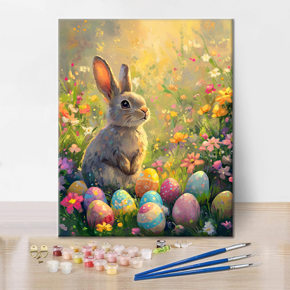 Królik w Ogrodzie - Malowanie po Numerkach