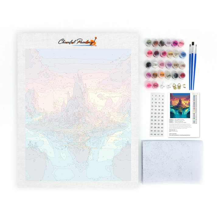 Fantasy Mountain Range - Malowanie po numerach