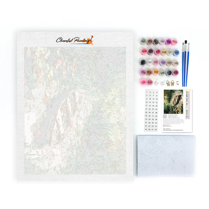 Łódź na jeziorze — malowanie według numerów