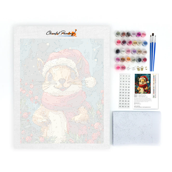 Wiewiórka świąteczna — malowanie według numerów