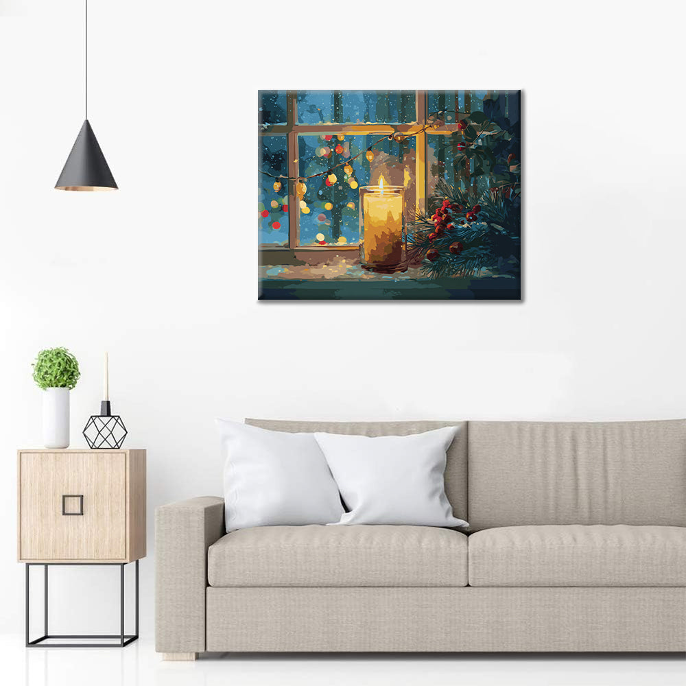 Świąteczne światło świec – Malowanie po numerach