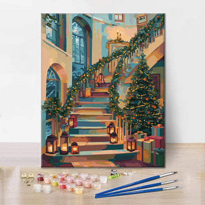 Świąteczna chatka – Malowanie po numerach