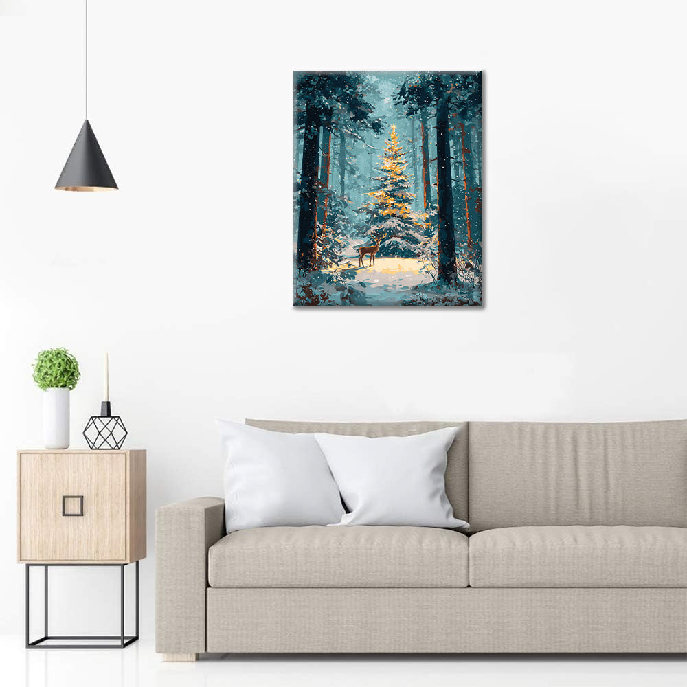 Świąteczny las – Malowanie po numerach