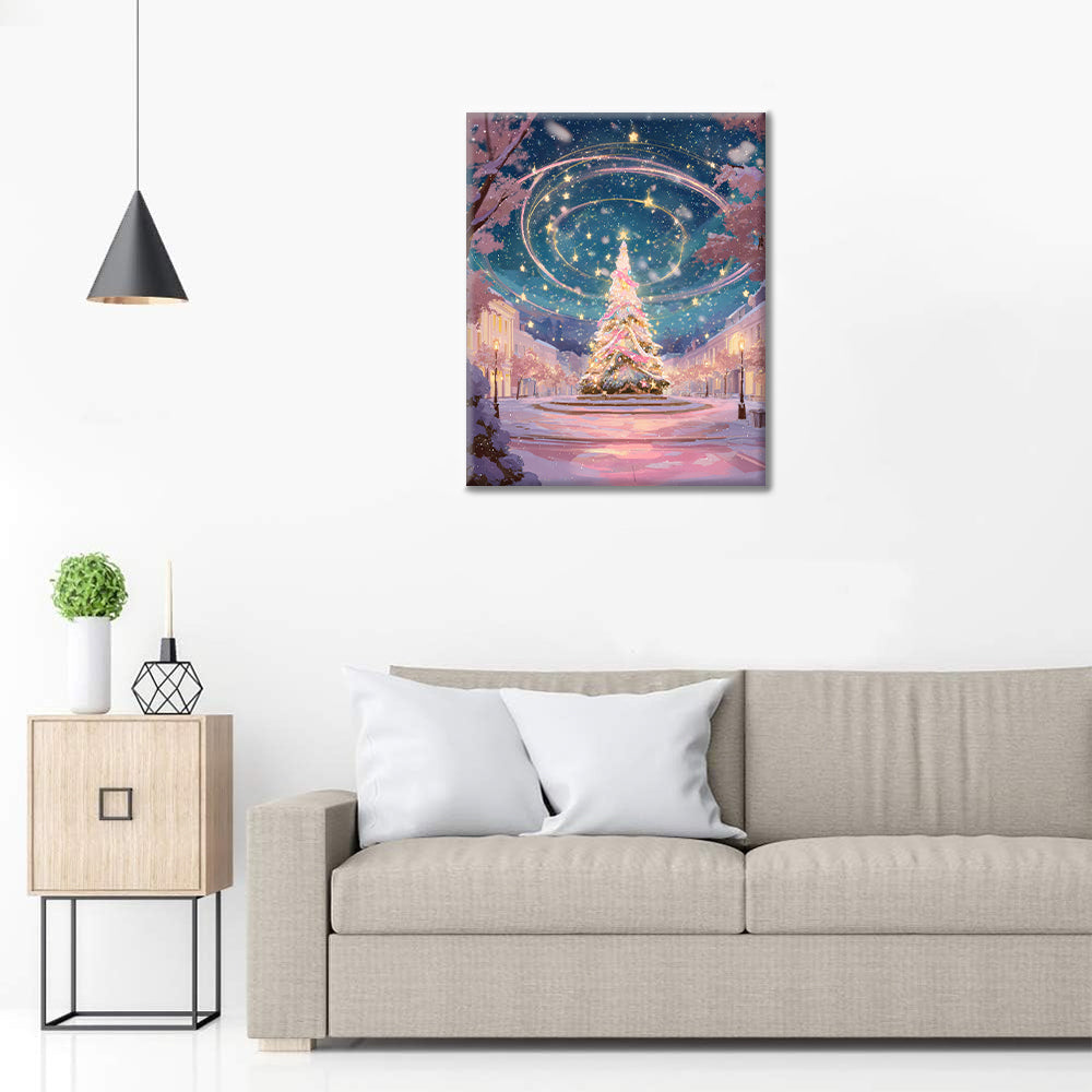 Magiczne świąteczne drzewko – Malowanie po numerach