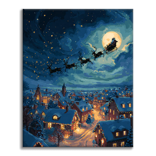 Mikołaj rozdający prezenty – Malowanie po numerach