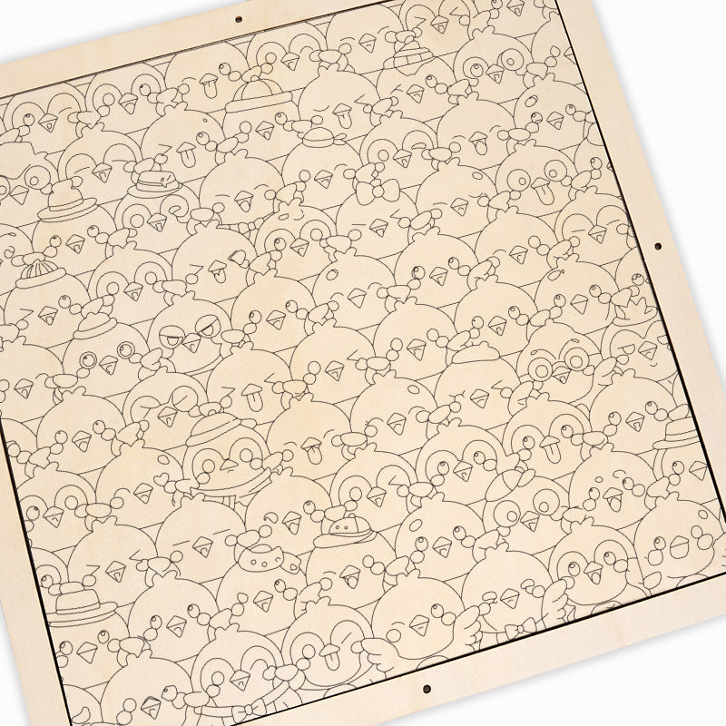 Ptaki - Drewniana układanka do kolorowania