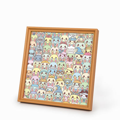 Króliczek - Drewniana układanka do kolorowania