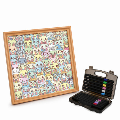 Króliczek - Drewniana układanka do kolorowania