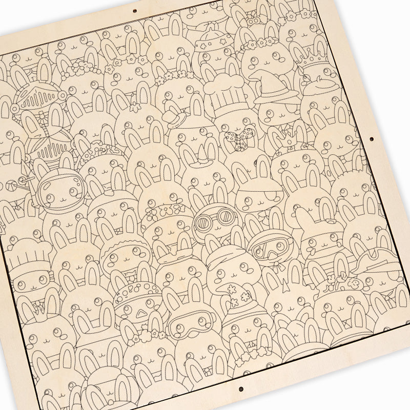 Króliczek - Drewniana układanka do kolorowania