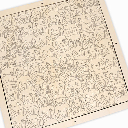 Króliczek - Drewniana układanka do kolorowania