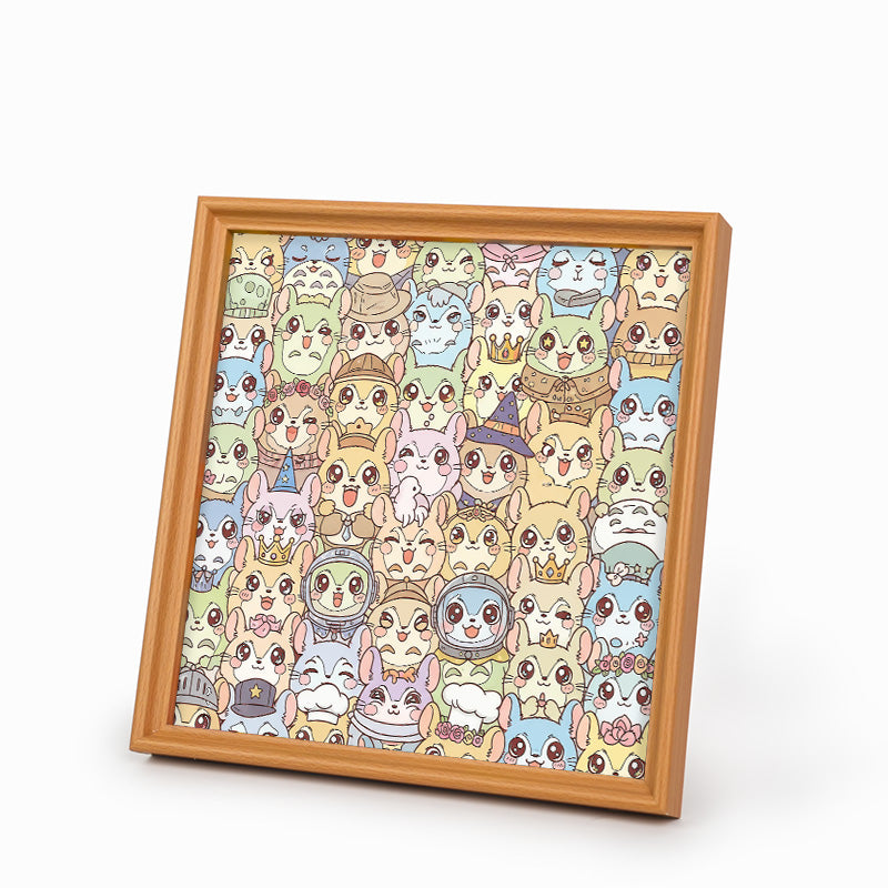 Szynszyla - Drewniana układanka do kolorowania