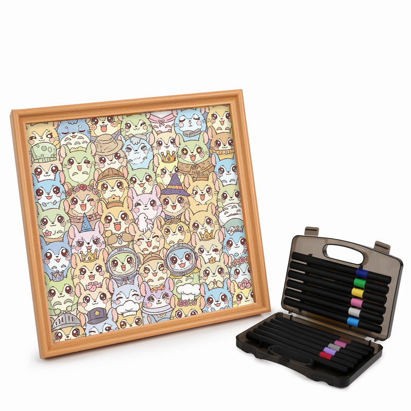 Szynszyla - Drewniana układanka do kolorowania