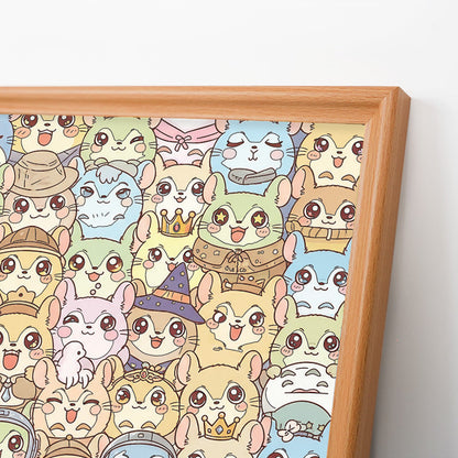 Szynszyla - Drewniana układanka do kolorowania