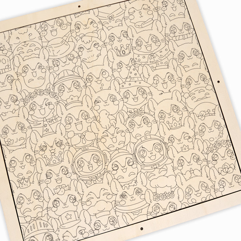 Szynszyla - Drewniana układanka do kolorowania