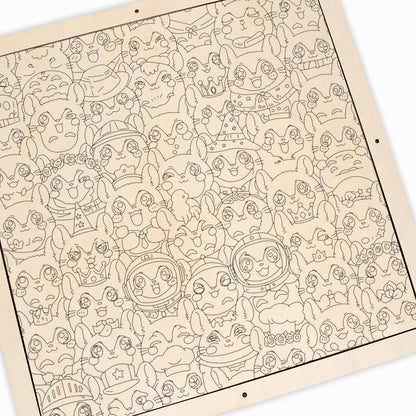 Szynszyla - Drewniana układanka do kolorowania