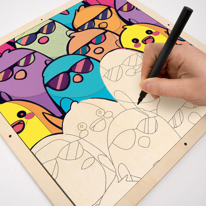 Fajne Ptaki - Drewniana Kolorowanka