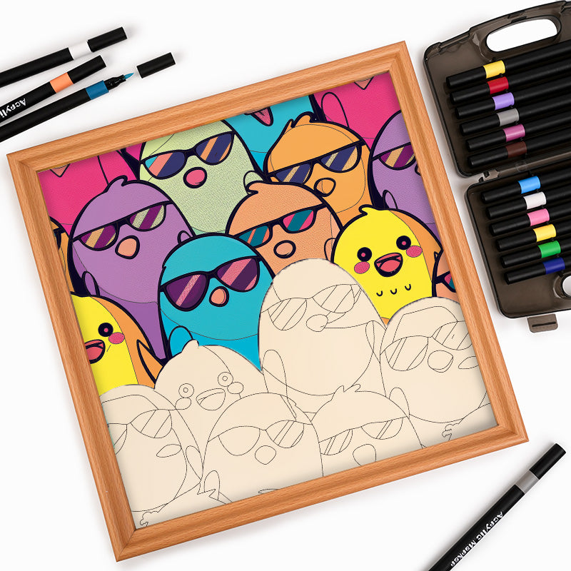 Fajne Ptaki - Drewniana Kolorowanka