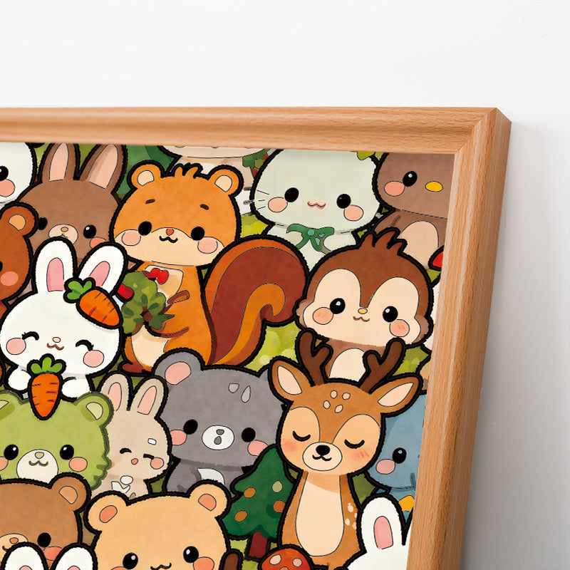 Załoga leśna - drewniana układanka do kolorowania