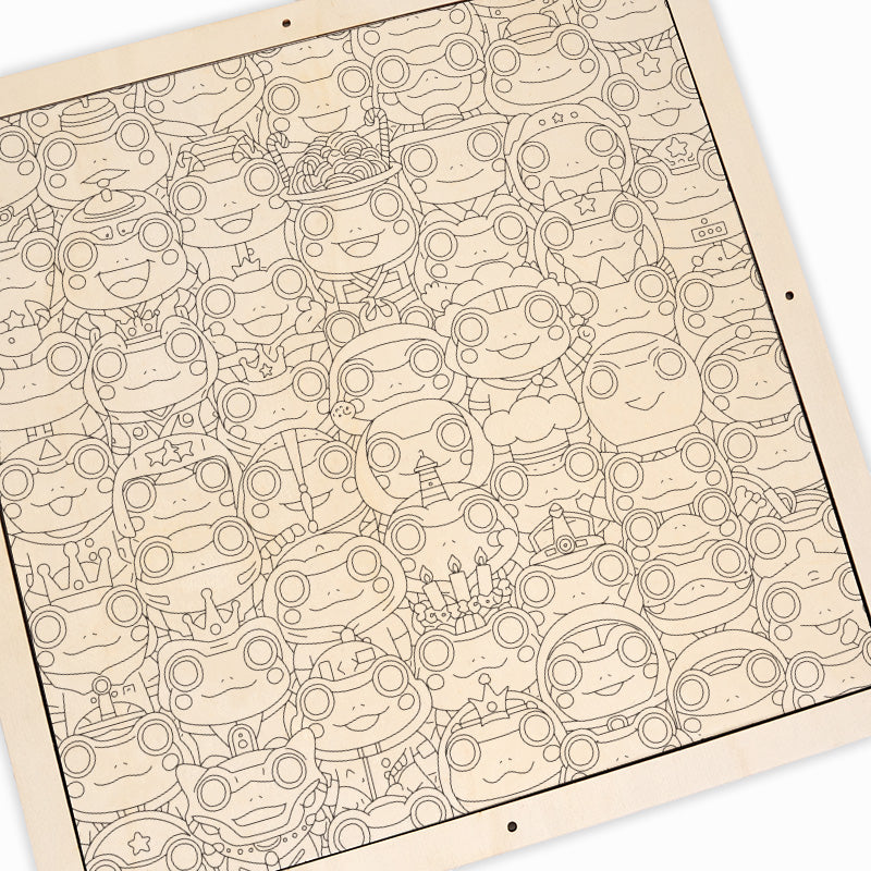 Żaba - Drewniana układanka do kolorowania