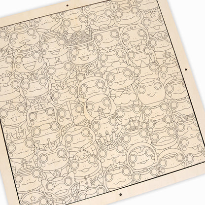 Żaba - Drewniana układanka do kolorowania