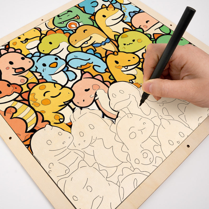 Mały Smok - Drewniana Kolorowanka