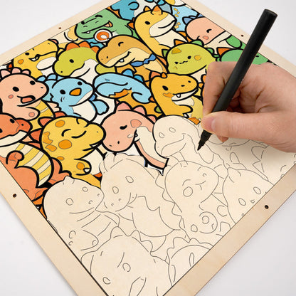 Mały Smok - Drewniana Kolorowanka