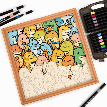 Mały Smok - Drewniana Kolorowanka