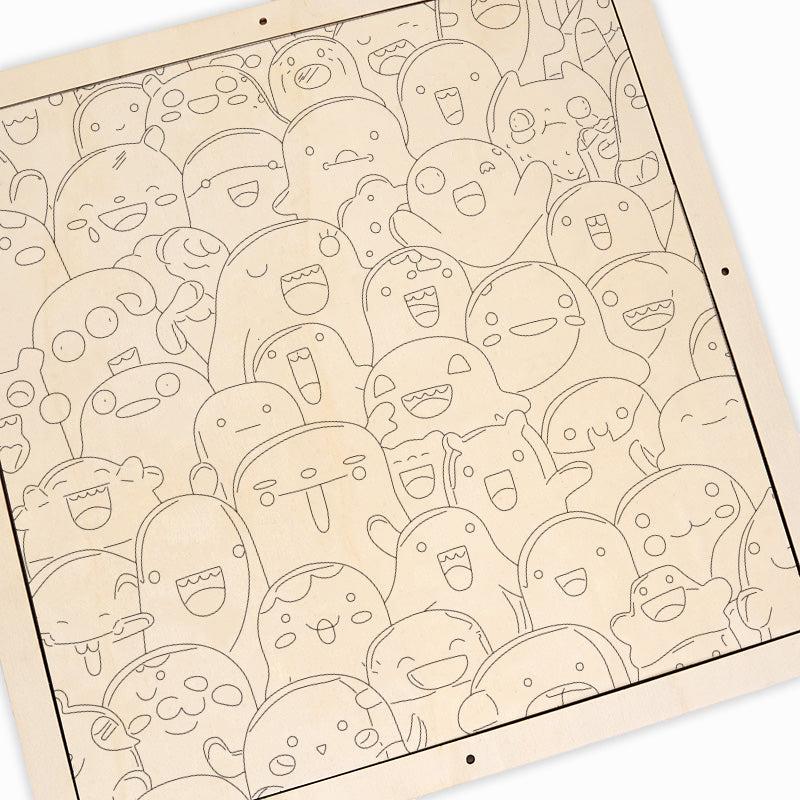 Psotne potwory - drewniana układanka do kolorowania