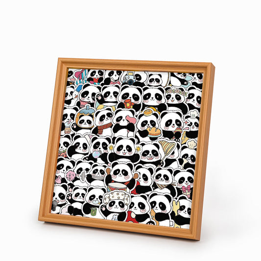 Panda III - Drewniana układanka do kolorowania