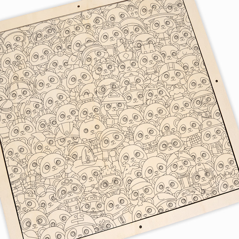 Panda - Drewniana układanka do kolorowania