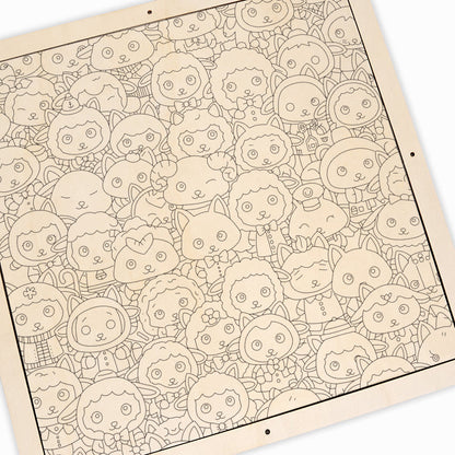 Owca - Drewniana układanka do kolorowania