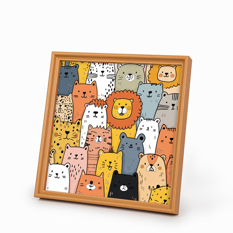 Raj dla zwierząt - Drewniana układanka do kolorowania